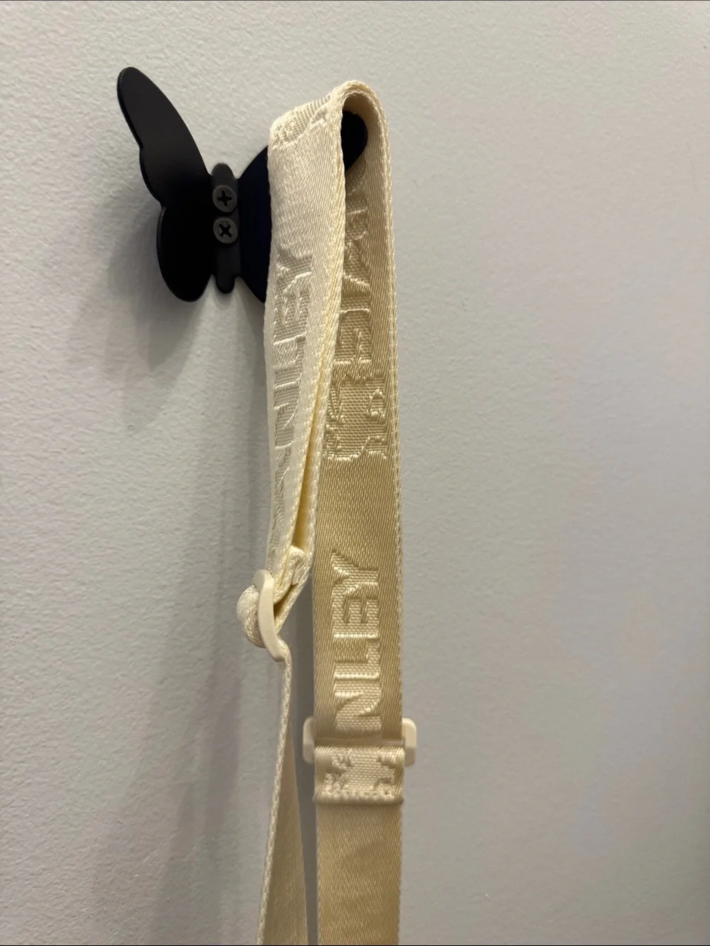 Stanley Cream and Pink Crossbody Bottle Carrier with Adjustable Strap